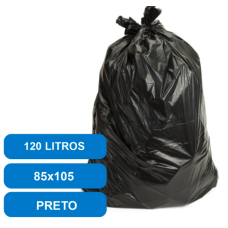 SACOS PLÁSTICO PRETO LIXO - ROLO 85X105  20 unid.  120 lts