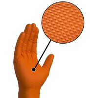 Luvas de nitrilo laranja M, aderência reforçada (Extreme Grip) - 50un.